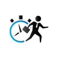 Businessman clock icon in duo tone color. Business deadline time vector