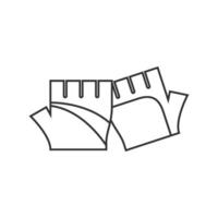 deporte guantes icono en Delgado contorno estilo vector