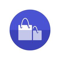 Shopping bags icon in flat color circle style. Buying, ecommerce vector