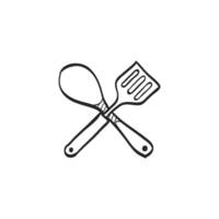 Hand drawn sketch icon spatula vector