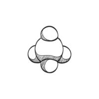 Hand drawn sketch icon molecules vector