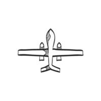 Hand drawn sketch icon unmanned aerial vehicle vector