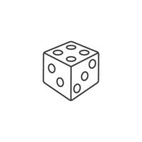 Dice icon in thin outline style vector