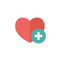 Favorite icon in flat color style. Internet symbol like plus heart shape vector