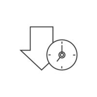 Download queue icon in thin outline style vector