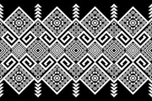 black white floral geometric fabric pattern vector