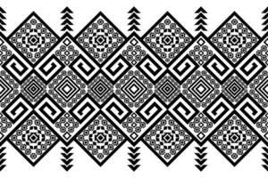 black white floral geometric fabric pattern vector