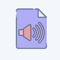 Icon Audio File. related to Podcast symbol. doodle style. simple design editable. simple illustration vector