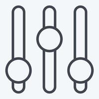 Icon Music Adjuster. related to Podcast symbol. line style. simple design editable. simple illustration vector