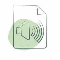 Icon Audio File. related to Podcast symbol. Color Spot Style. simple design editable. simple illustration vector