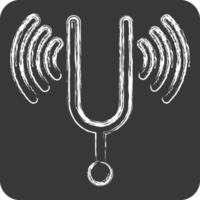 Icon Tuning Fork. related to Podcast symbol. chalk Style. simple design editable. simple illustration vector
