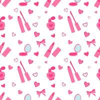 seamless pattern with cosmetics vector