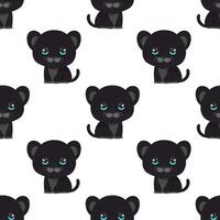 seamless vector pattern with cute panther