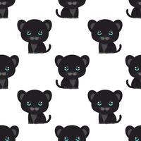 seamless vector pattern with cute panther