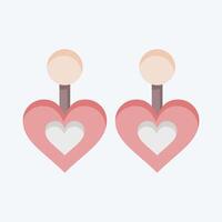 Icon Earrings. related to Ring symbol. flat style. simple design editable. simple illustration vector