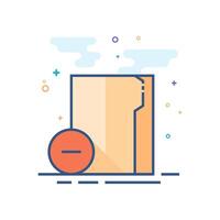 Folder icon flat color style vector illustration