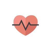 Heart rate icon in flat color style. Human pulse line beep graph vector