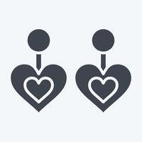 Icon Earrings. related to Ring symbol. glyph style. simple design editable. simple illustration vector