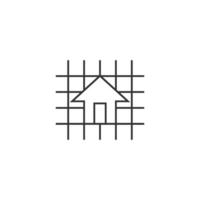 Blueprint icon in thin outline style vector