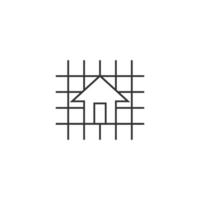 Blueprint icon in thin outline style vector