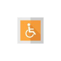 Disabled access icon in flat color style. Road building wheelchair care vector