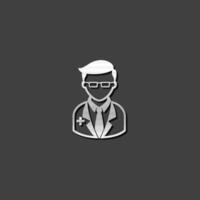 Doctor icon in metallic grey color style. Medical practitioner healthcare vector