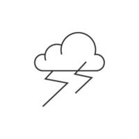 Weather overcast storm icon in thin outline style vector