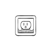 mano dibujado bosquejo icono eléctrico toma de corriente vector