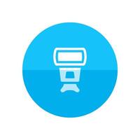 Camera flash icon in flat color circle style. Photography equipment light studio bulb vector