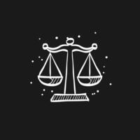 Justice scale doodle sketch illustration vector