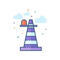 Traffic cone icon flat color style vector illustration