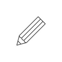 Pencil icon in thin outline style vector