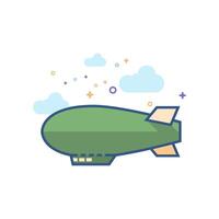 Air ship icon flat color style vector illustration