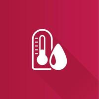 Thermometer flat color icon long shadow vector illustration