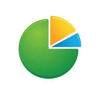 Pie chart icon in color. Finance report data vector