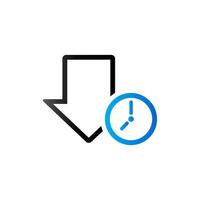 Download queue icon in duo tone color. Data file hosting clock vector