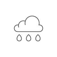 Rainy icon in thin outline style vector