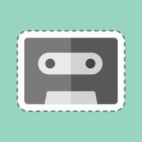 Sticker line cut Tape. related to Podcast symbol. simple design editable. simple illustration vector