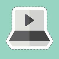 Sticker line cut Watch online. related to Podcast symbol. simple design editable. simple illustration vector