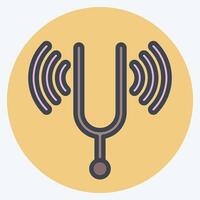 Icon Tuning Fork. related to Podcast symbol. color mate style. simple design editable. simple illustration vector
