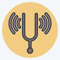 Icon Tuning Fork. related to Podcast symbol. color mate style. simple design editable. simple illustration vector