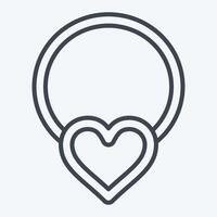 Icon Necklace. related to Ring symbol. line style. simple design editable. simple illustration vector