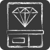 Icon Diamond 2. related to Ring symbol. chalk Style. simple design editable. simple illustration vector