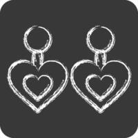 Icon Earrings. related to Ring symbol. chalk Style. simple design editable. simple illustration vector