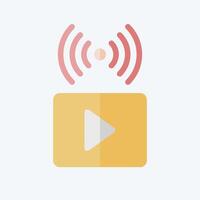 Icon Video Streaming. related to Podcast symbol. flat style. simple design editable. simple illustration vector