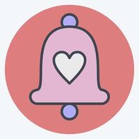 Icon Bell 3. related to Ring symbol. color mate style. simple design editable. simple illustration vector
