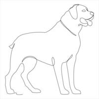 Continuous single line art drawing style of dog and single line dog drawing vector illustration