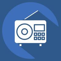 Icon Radio. related to Podcast symbol. long shadow style. simple design editable. simple illustration vector