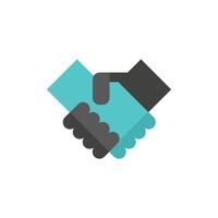 Handshake icon in flat color style. Business people agreement vector