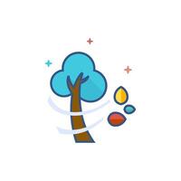 árbol icono plano color estilo vector ilustración